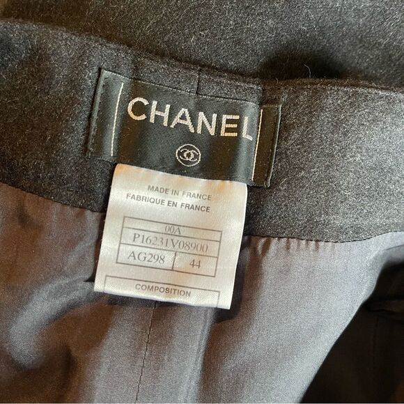 CHANEL Wool Cashmere Pants Trousers High Waist Wide Leg Silk Lined Sz 44 / 12 - Picture 3 of 7